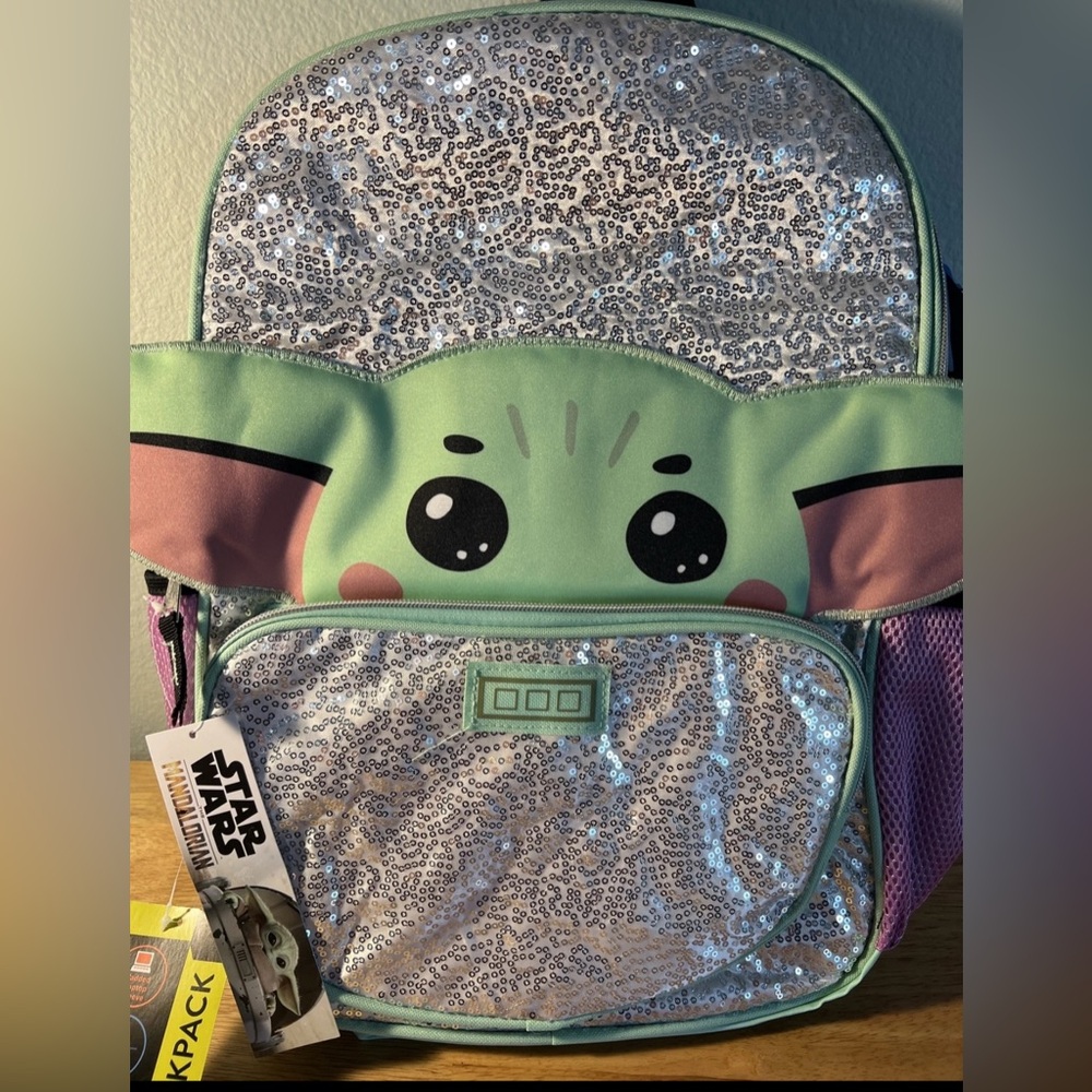 Star Wars Grogu Kids Backpack - Green and Silver